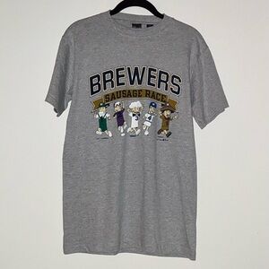 Authentic MLB Milwaukee Brewers T-Shirt adult Sz S baseball season sports